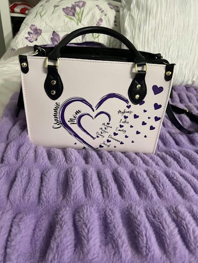 Mom's Grandma's Sweethearts - Gift For Mother, Grandmother - Personalized Leather Bag