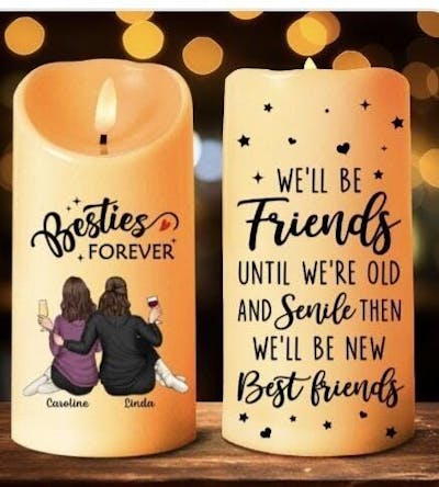 Our Memories Are Countless Our Friendship Is Endless - Personalized Flameless LED Candle