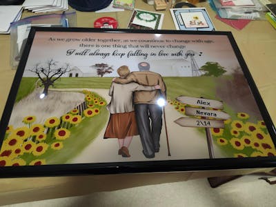 Personalized Old Couple On Farm Wedding Anniversarry Gift Horizontal Canvas