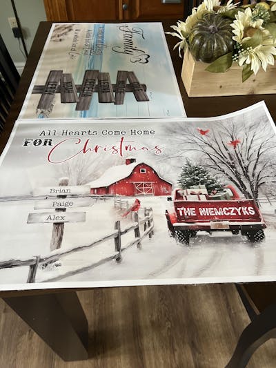 Personalized Family Beach Canvas / Poster: "Crazy, Loud & Love" Sign with Names