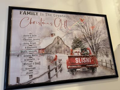 Customizable ‘All Roads Lead Home at Christmas’ Canvas / Poster - Personalize Names & Year