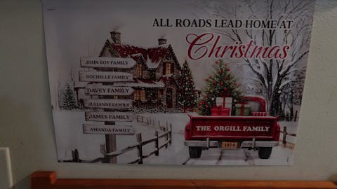 Customizable "All Roads Lead Home at Christmas" Canvas / Poster - Personalize Names & Year - New Version