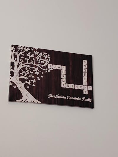 Custom Family Crossword Canvas / Poster: Personalized Names & Tree