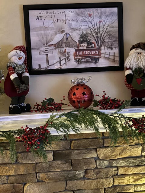 Customizable ‘All Roads Lead Home at Christmas’ Canvas / Poster - Personalize Names & Year