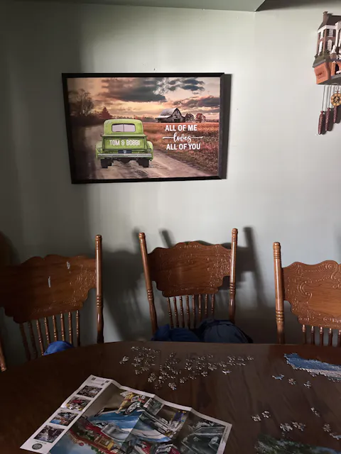 “God Blessed The Broken Road” - Personalized Rustic Couple Canvas / Poster