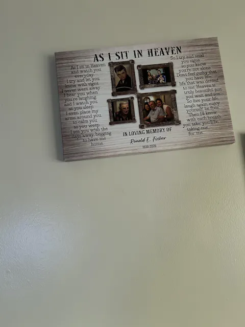 Personalized 'As I Sit In Heaven' Photo Memorial For Loved One Canvas Gift for Loss