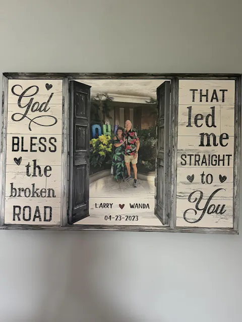 God Bless The Broken Road - Personalized Custom Window Frame Photo Canvas / Poster