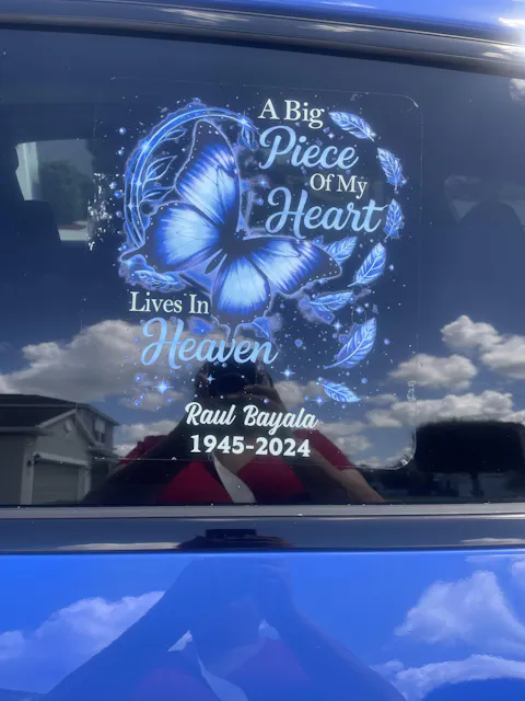 Big Piece Of My Heart Lives In Heaven - Personalized Butterfly Decal
