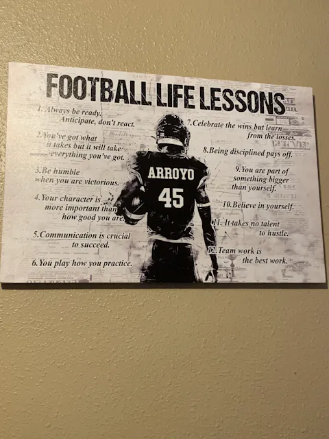 American Football Life Lessons Poster / Canvas - Personalized Custom Name Gift