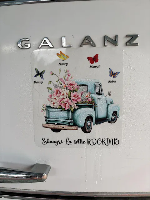 Personalized Pink Floral Truck Sticker with Butterflies - Custom Gift for Grandma