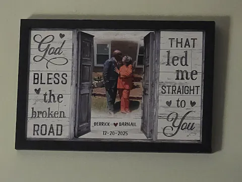 God Bless The Broken Road - Personalized Custom Window Frame Photo Canvas / Poster