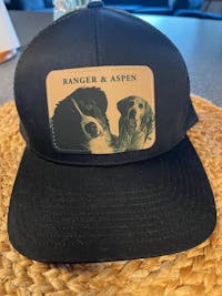 Custom Pet Portrait Leather Patch Trucker Hat | Personalized Dog Dad and Dog Mom Hat
