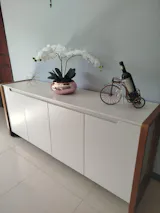 Buffet 4 Portas 2 Gavetas Bristol 189 cm Off-White Fosco com Natural