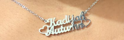 【HURLEY BURLEY】Double Heart Name Necklace シルバー 名入れ HURLEY BURLEY】Double Heart Name Necklace シルバー 名入れ