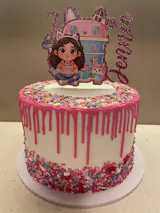 Gabby's Dollhouse Cake Topper - Birthday Party Themed - Personalized Name + Age - Licensed