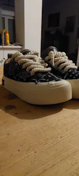 Gods plan | Bone White Two-Way Wear Leather Platform Canvas Boots