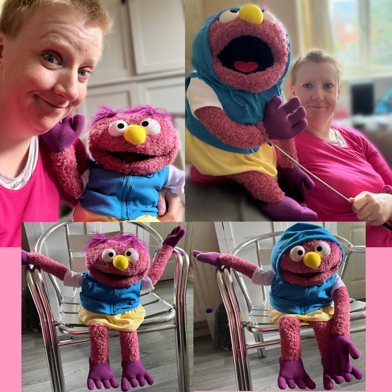 Smooch – Premium Full-Body Purple Furry Monster Puppet (24”/60cm)