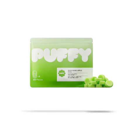 Sour Diesel Apple Natural Resin THC Gummies (Sativa) | PUFFY