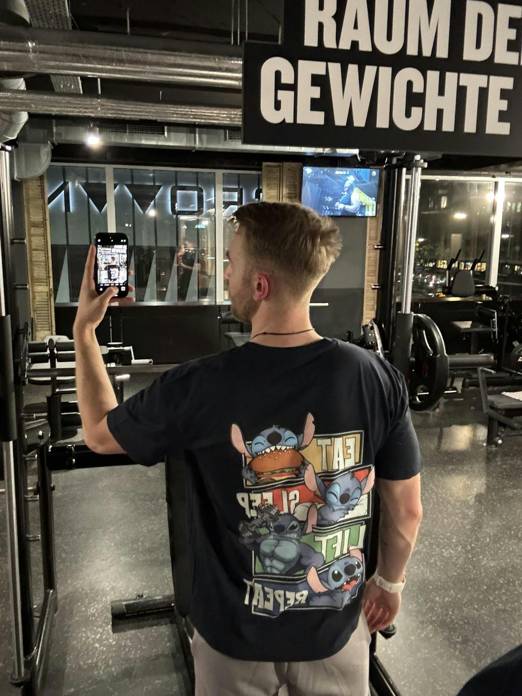 EAT SLEEP LIFT REPEAT OVERSIZE SHIRT (BACKPRINT)