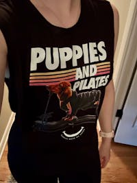 Puppies & Pilates Crop Top | Gift for Dog Moms & Yoga Lovers