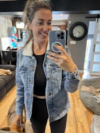 Doodle Puppies Uni-Sex Printed Sherpa Lined Jean Jacket