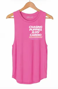 Chasing Puppies Is My Cardio Relaxed Women’s Tank | Gift for Dog Lovers