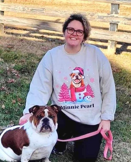 English Bulldog Pink Christmas Sweatshirt