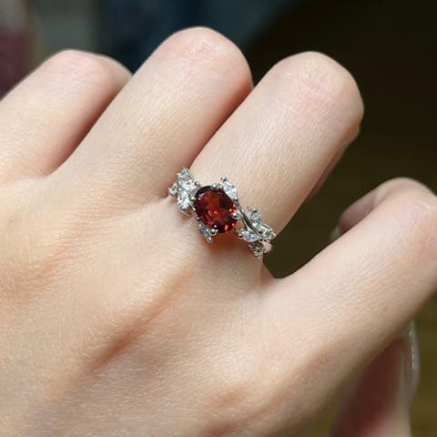 Floral Ring - Featuring Garnet