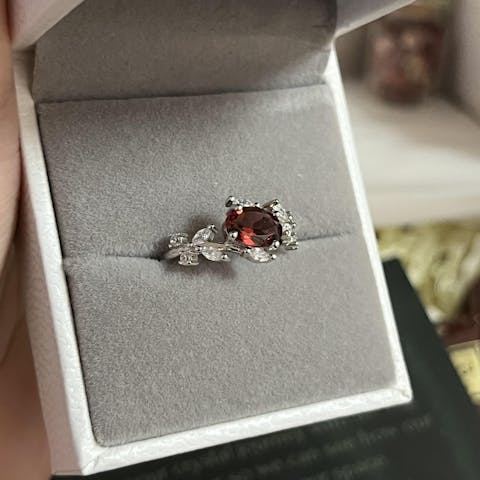 Floral Ring - Featuring Garnet