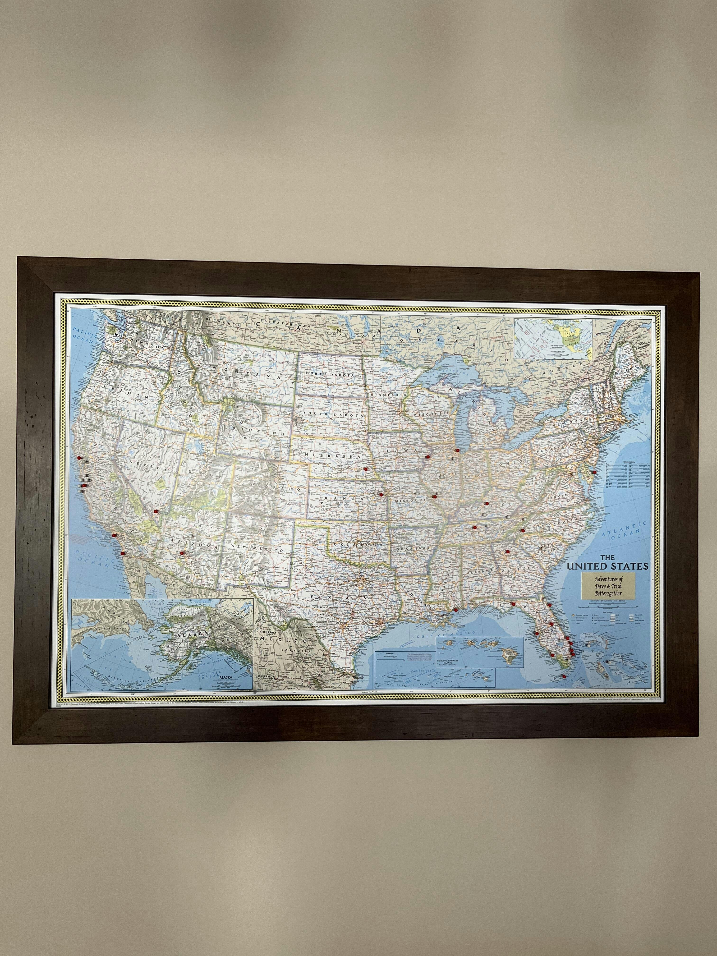 National Geographic US Map | United States Wall Map for Sale - Push Pin ...