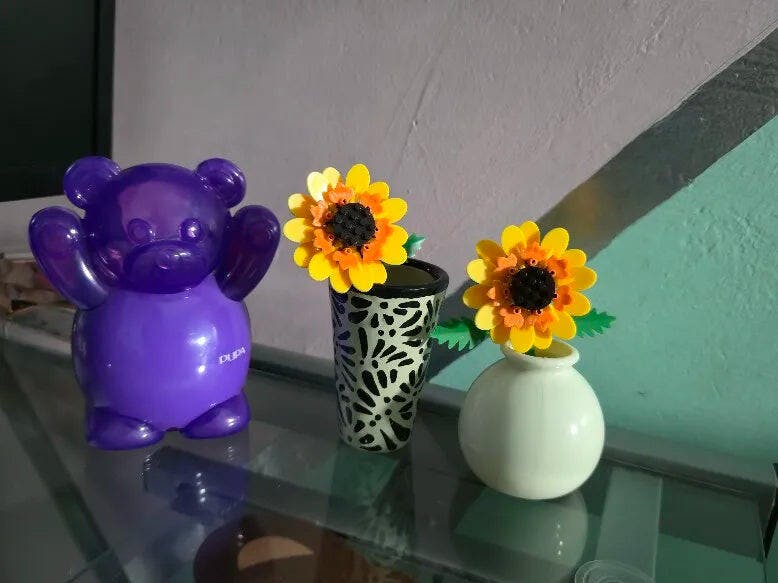 Customer photo for Building Block Flowers - Brick Bouquet with Vase