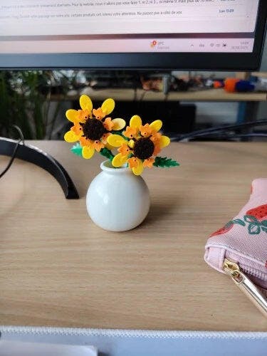 Customer photo for Building Block Flowers - Brick Bouquet with Vase