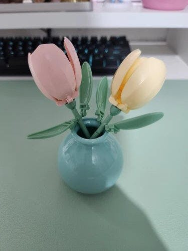 Customer photo for Building Block Flowers - Brick Bouquet with Vase