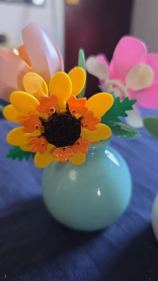 Customer photo for Building Block Flowers - Brick Bouquet with Vase