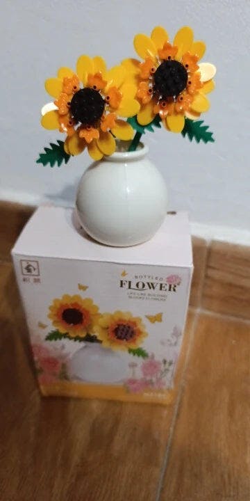 Customer photo for Building Block Flowers - Brick Bouquet with Vase
