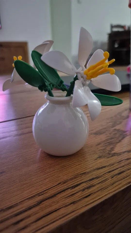 Customer photo for Building Block Flowers - Brick Bouquet with Vase