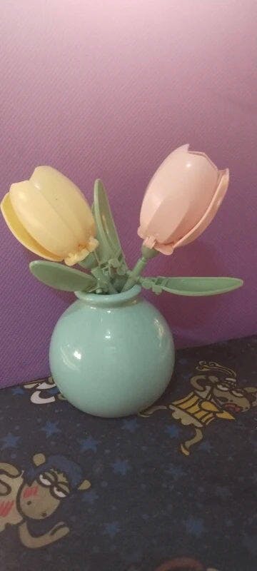 Customer photo for Building Block Flowers - Brick Bouquet with Vase