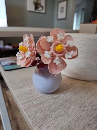 Customer photo for Building Block Flowers - Brick Bouquet with Vase