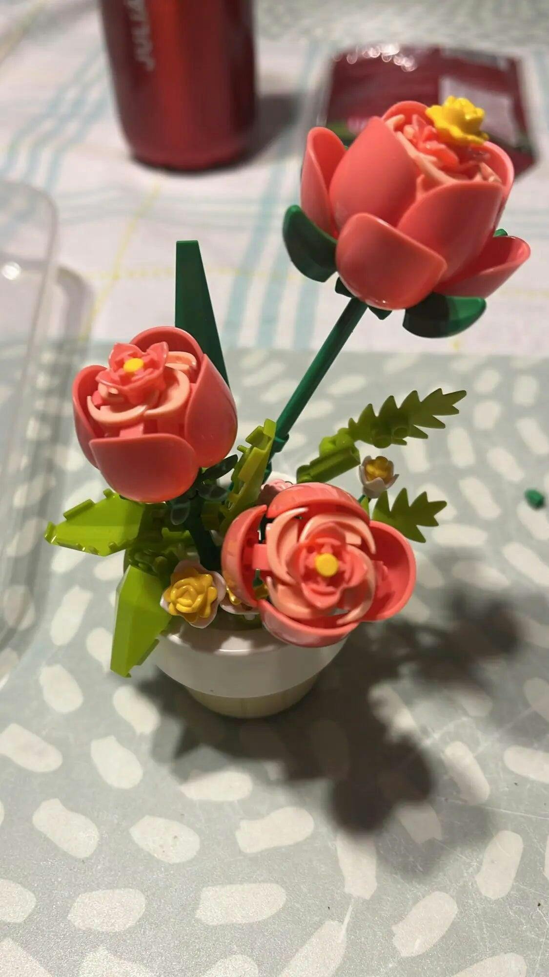 Customer photo for Building Block Flowers - Brick Bouquet with Vase