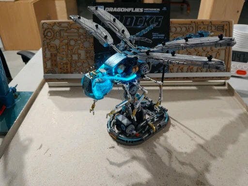 Customer photo for Mechanical Dragonfly Building Kit — 866 Pieces, LED