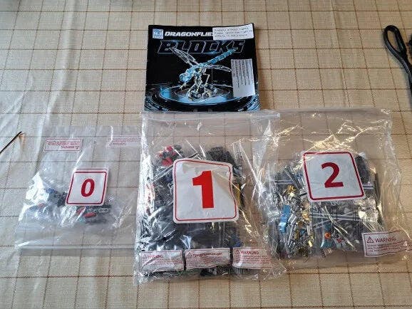 Customer photo for Mechanical Dragonfly Building Kit — 866 Pieces, LED