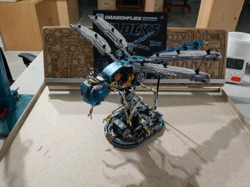 Customer photo for Mechanical Dragonfly Building Kit — 866 Pieces, LED