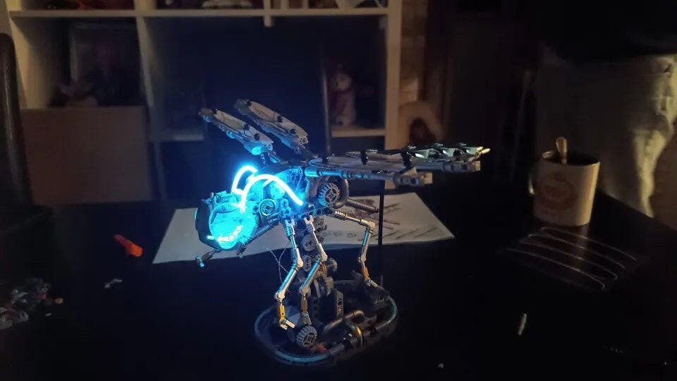 Customer photo for Mechanical Dragonfly Building Kit — 866 Pieces, LED