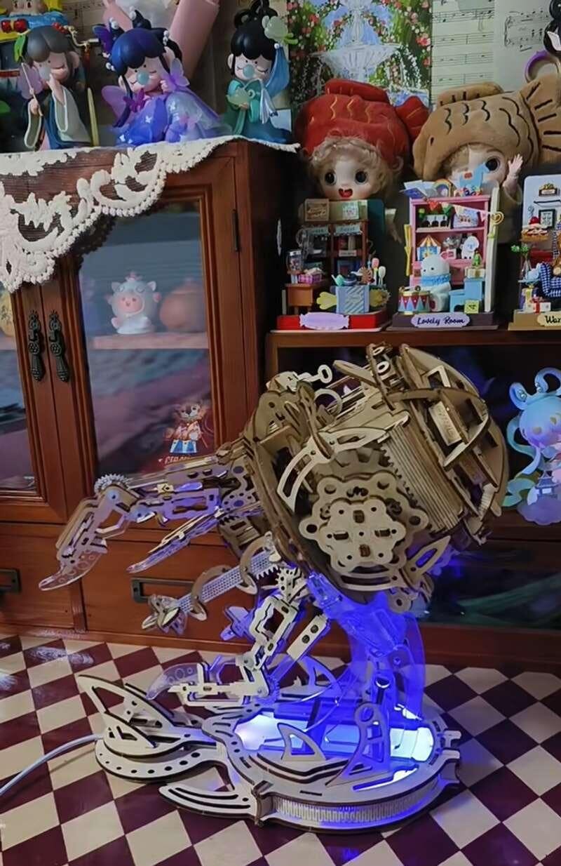 Customer photo for Enchanted Aurora Jellyfish Music Box 3D Wooden Puzzle