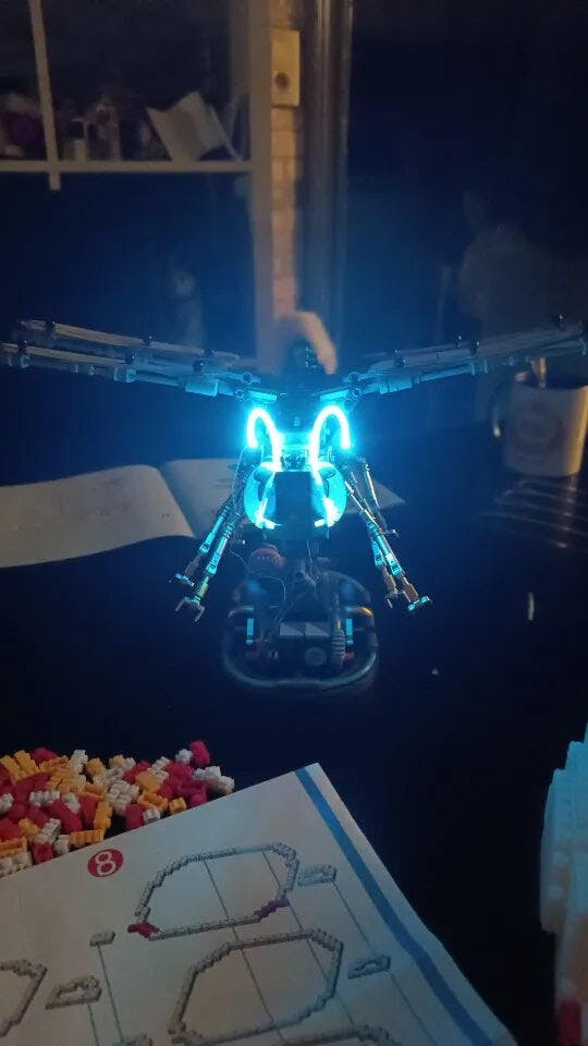 Customer photo for Mechanical Dragonfly Building Kit — 866 Pieces, LED