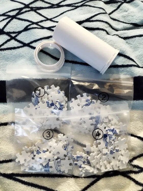 Customer photo for 160-Piece 3D Puzzle Flower Vase Kit