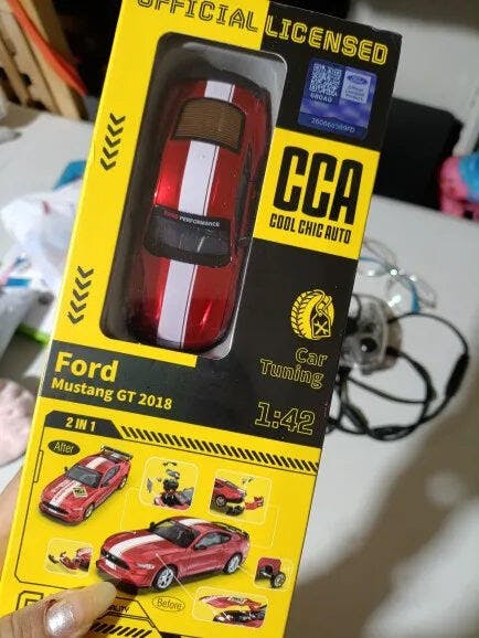Customer photo for DIY 1:42 Scale Ford Mustang Alloy Car Model Kit