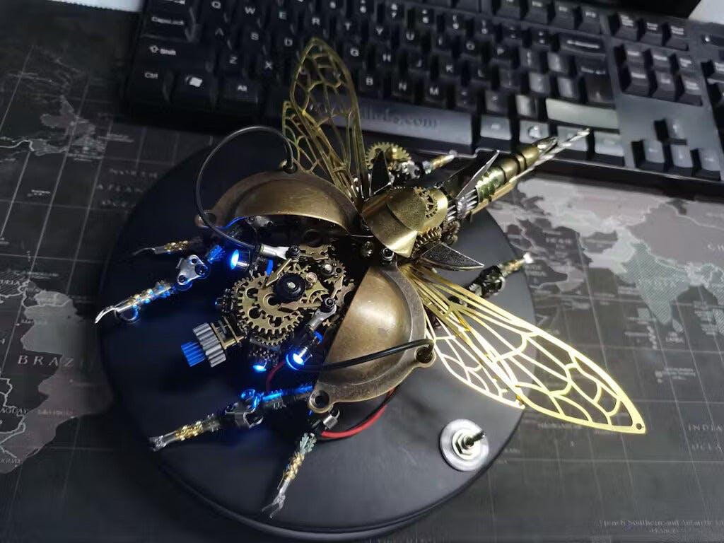 Customer photo for DIY 3D Metal Mechanical Rotatable Beetle Assembly Puzzle Model Kit