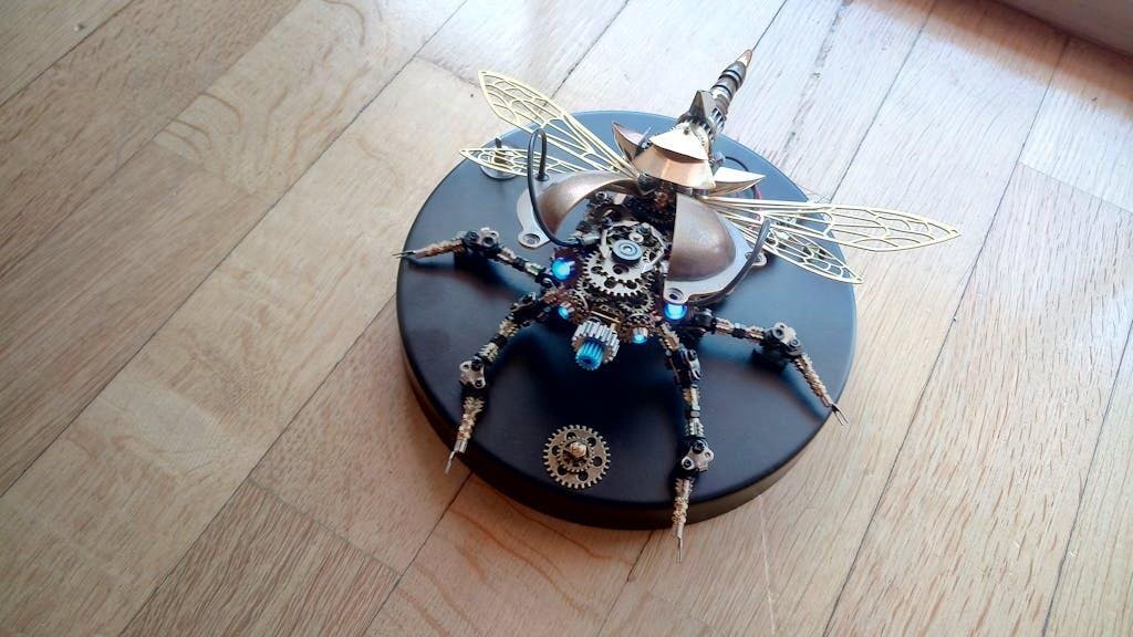 Customer photo for DIY 3D Metal Mechanical Rotatable Beetle Assembly Puzzle Model Kit