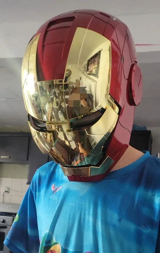 Customer photo for Iron Man MK5 Jarvis Helmet - Voice Activated Mask